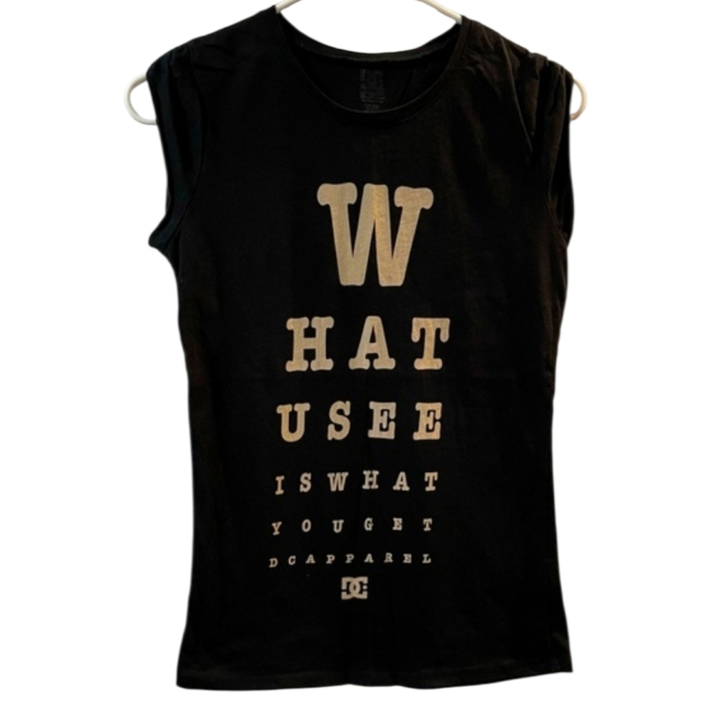 DC Black Graphic Sleeveless T-Shirt - Womens Small